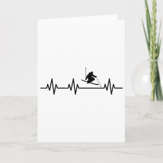 Skiing Heartbeat Life Heart Ekg Pulse Karte