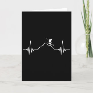 Skiing Heartbeat Ski Gift For Skiers _2  Karte