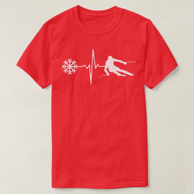 Skiing Heartbeat T-Shirt (Design vorne)