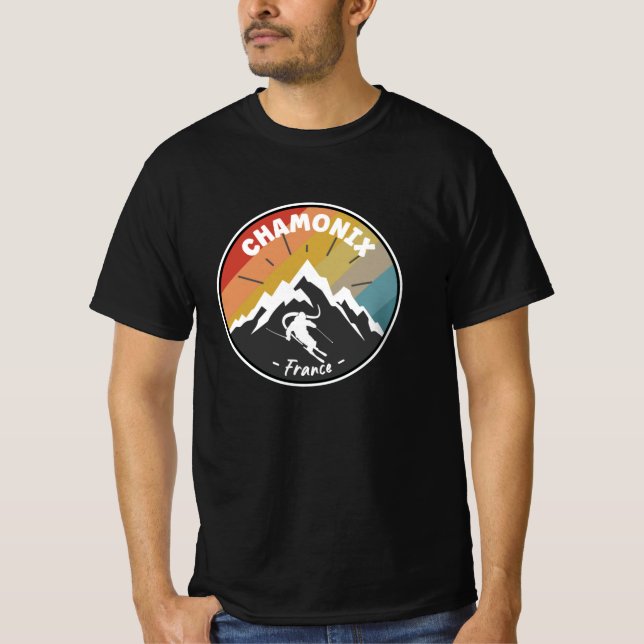 Skiing In France Chamonix T-Shirt (Vorderseite)