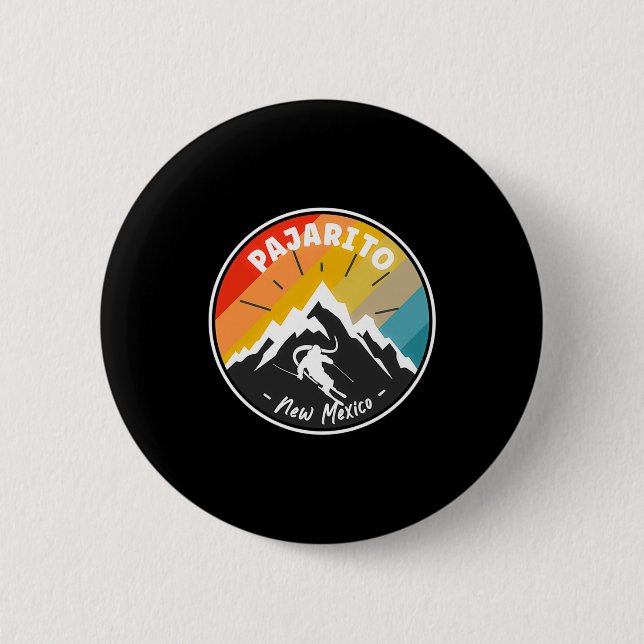 Skiing In Pajarito New Mexico  Button (Vorderseite)