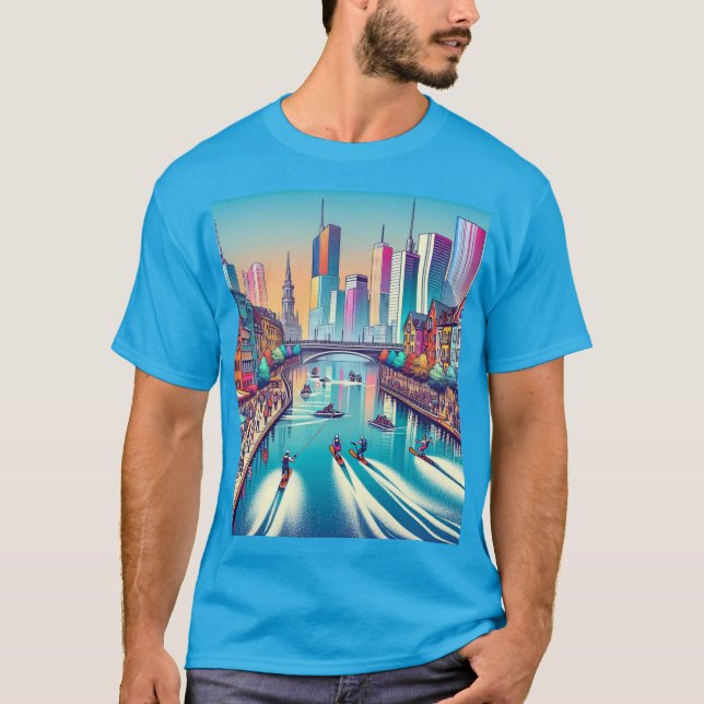 Skiing in the city T-Shirt (Vorderseite)