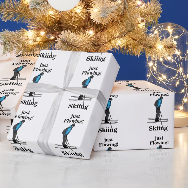 Skiing Just Flowing Skier Geschenkpapier (Feiertage)