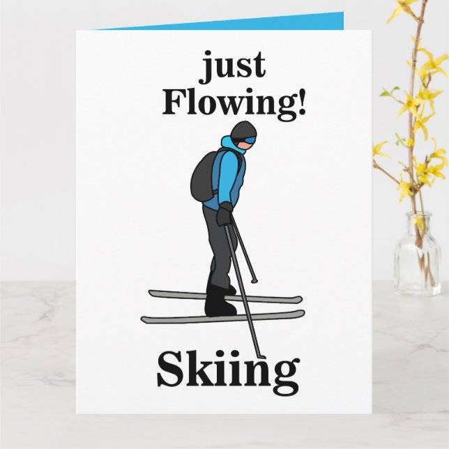 Skiing Just Flowing Skier Karte (Gelbe Blume)