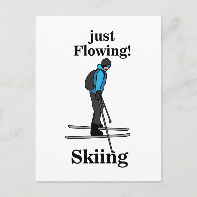 Skiing Just Flowing Skier Postkarte (Vorderseite)