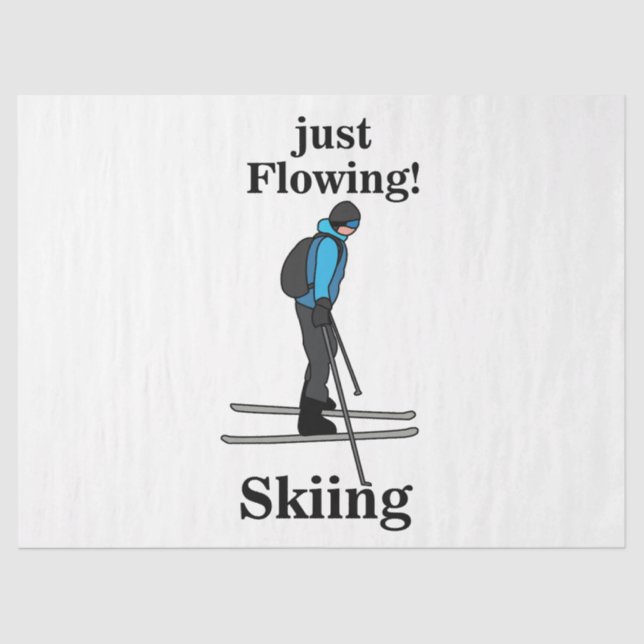 Skiing Just Flowing Skier Seidenpapier (Vorderseite)