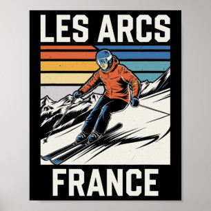 Skiing Les Arcs Frankreich Poster