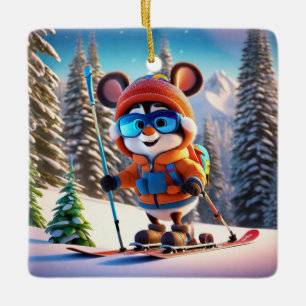 Skiing Mouse Weihnachtsschmuck