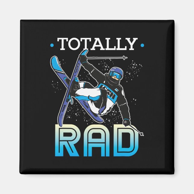 Skiing Outfit Nordic Skier Ski Totally Rad  Magnet (Vorne)