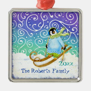 Skiing Pinguin Familie Weihnachtsschmuck