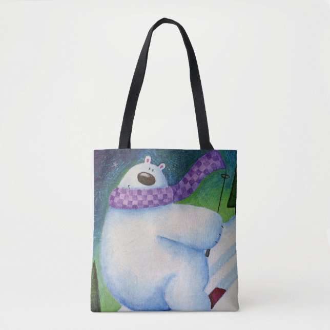 Skiing Polar Bear Tasche (Vorderseite)