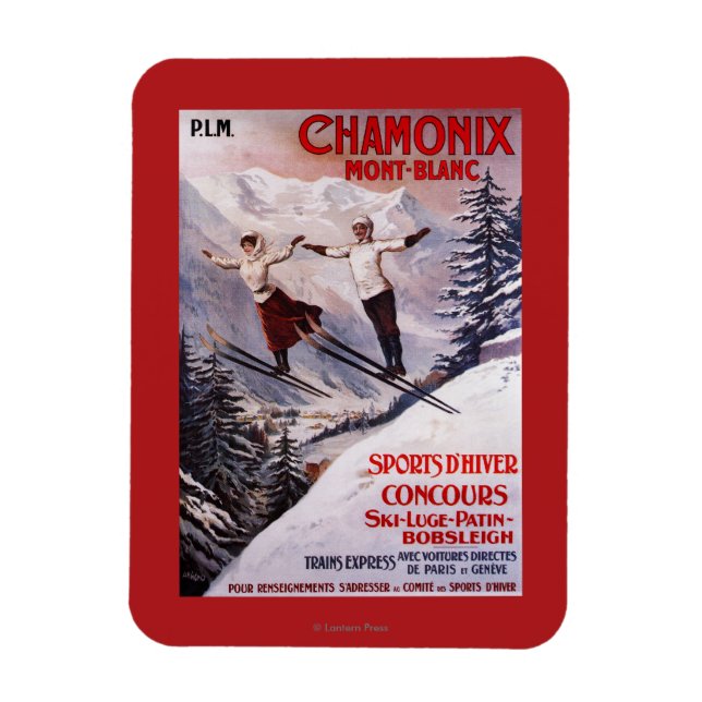 Skiing Promotionplakat Magnet (Vertikal)