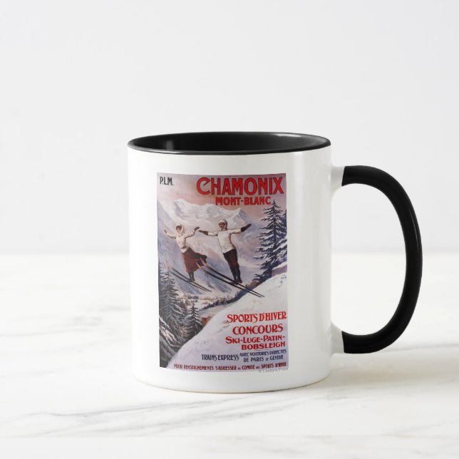 Skiing Promotionplakat Tasse (Rechts)