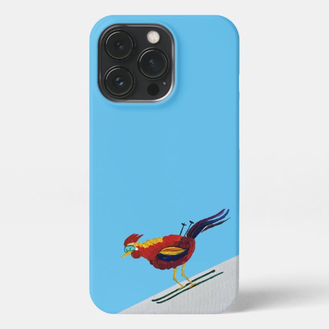 Skiing Rooster iPhone Case iPhone 13 Pro Hülle (Rückseite)