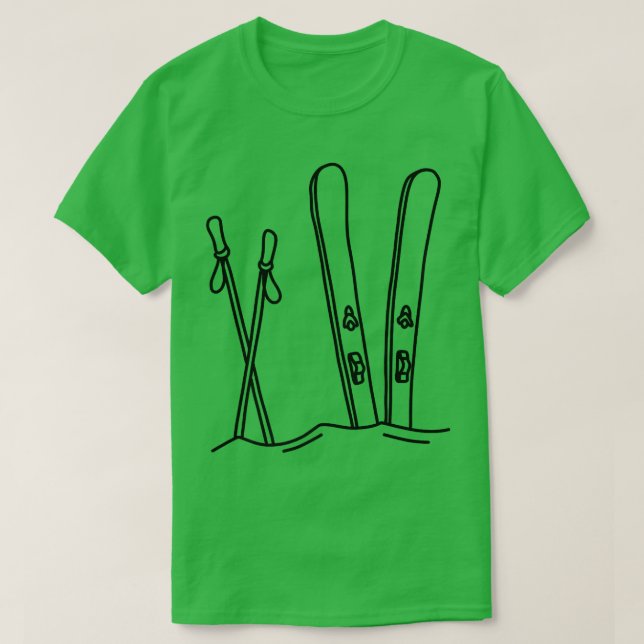 SKIING Schnee Ski Winter Alp Berg T-Shirt (Design vorne)