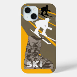 Skiing Ski Boot Brown iPhone Case