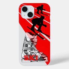 Skiing Ski Boot Red iPhone Case