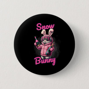 Skiing Snow Bunny Après-Ski Button