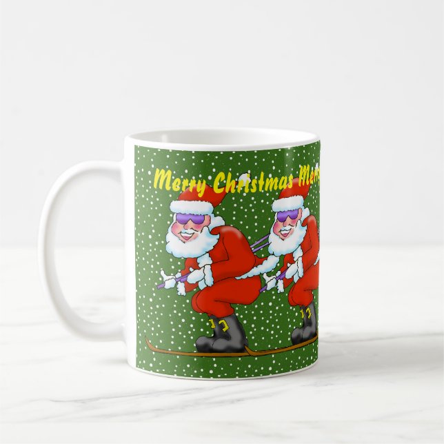 Skiing Weihnachten Tasse (Links)