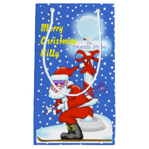 Skiing Weihnachts-Geschenktasche Kleine Geschenktüte