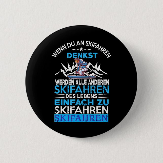 SKIING Winter für Skifahrer Button (Vorderseite)