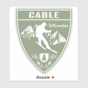 Skikabel Wisconsin Aufkleber