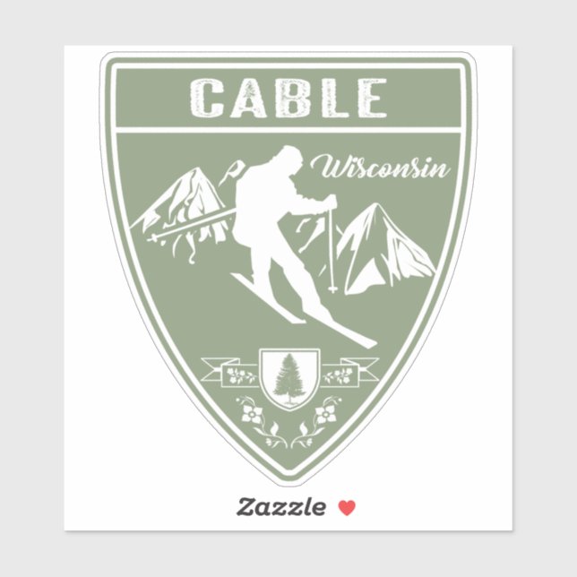 Skikabel Wisconsin Aufkleber (Blatt)