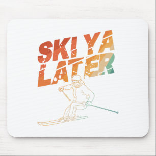 Skikarte für Männer Schneeschuhwandern im Winter Mousepad