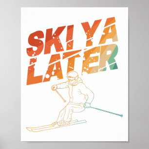 Skikarte für Männer Schneeschuhwandern im Winter Poster