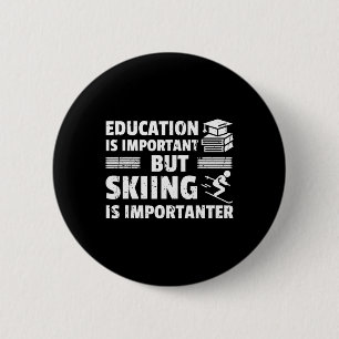 Skikunst für Männer Frauen Kinder Nordischer Bergs Button