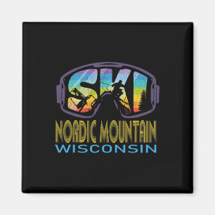 Skilanglauf Berg Wisconsin Skifahren Urlaub  Magnet