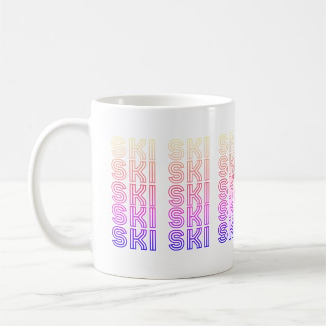 Skilanglauf Multicolor moderne Schriftart Frauen Kaffeetasse (Links)