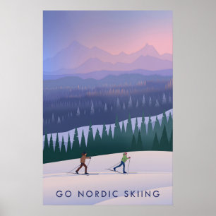 Skilanglauf-Reiseplakat Poster