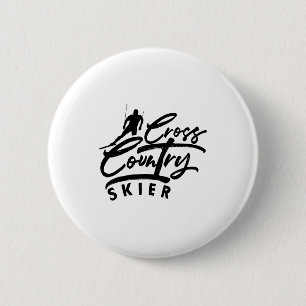 Skilanglauf Skifahrer xc Ski Wintersport Button