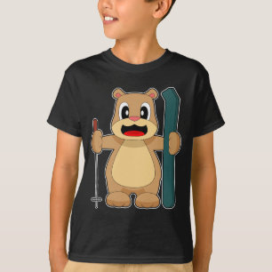 Skilanglaufstöcke für Bären T-Shirt