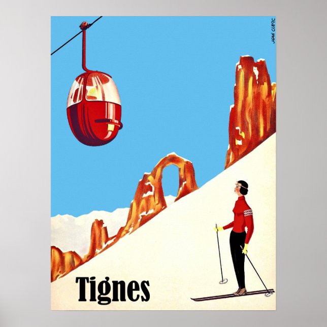 Skilift in Tignes, Frankreich Poster (Vorne)