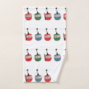 Skilift Retro-Illustration Handtuch