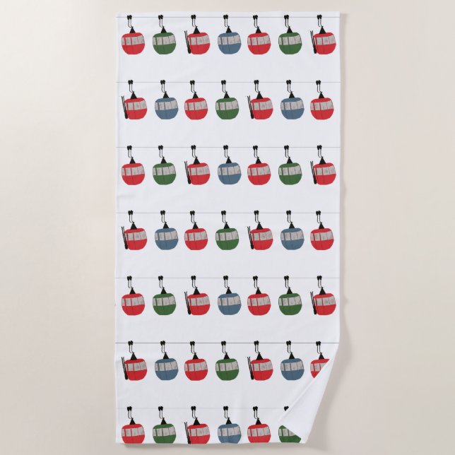 Skilift Retro-Illustration Strandtuch (Vorderseite)