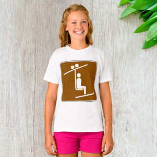 Skilift-Symbol Rustikale Wintersport-Ikone T-Shirt