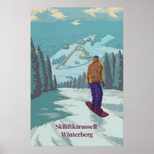 Skiliftkarussell Winterberg Deutschland Snowboardi Poster