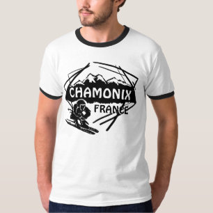 Skilogokunst-Typt-stück Chamonix Frankreich T-Shirt
