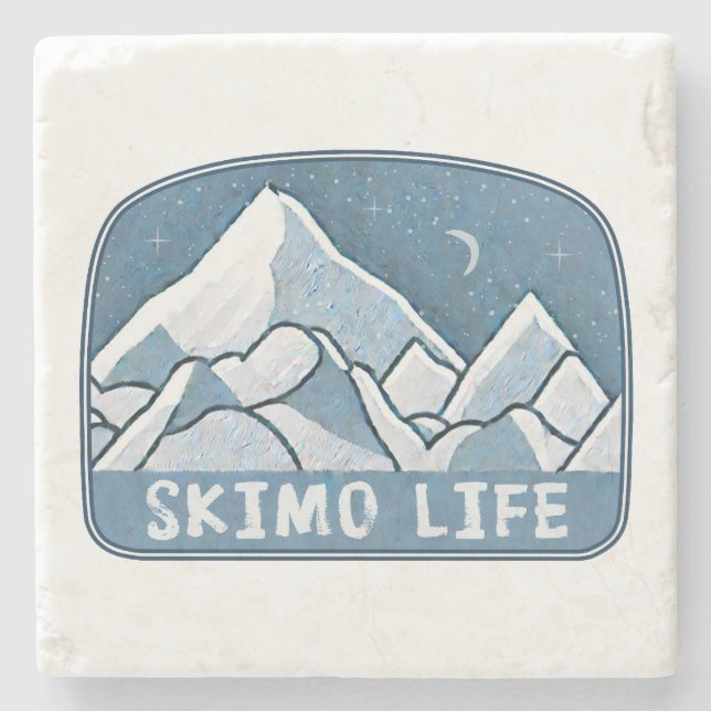 Skimo Life Steinuntersetzer (Vorderseite)