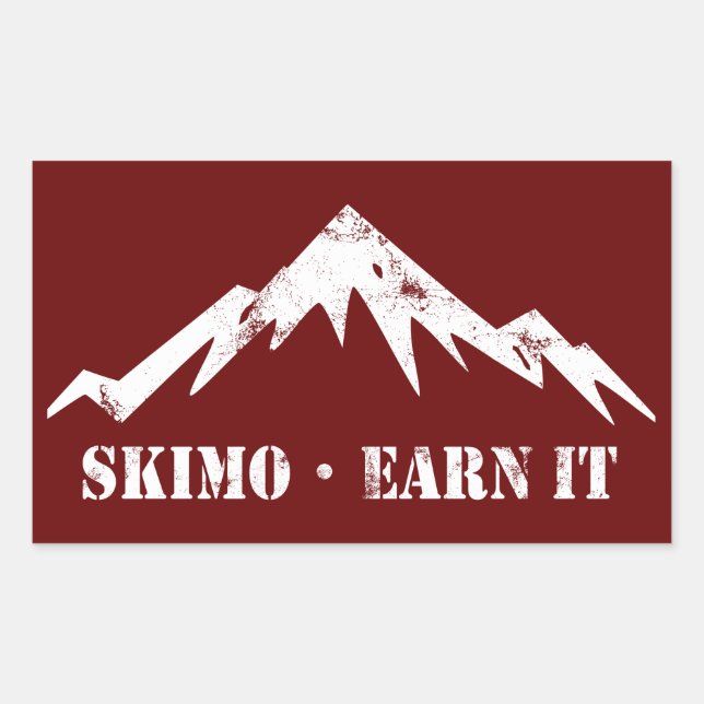 Skimo, verdiene es rechteckiger aufkleber (Vorderseite)