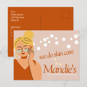 Skin Care Esthetician Business Salon Branding Postkarte