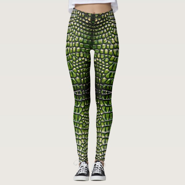 Skin-Muster der Reptilien-Krokodil-Alligator Leggings (Vorderseite)