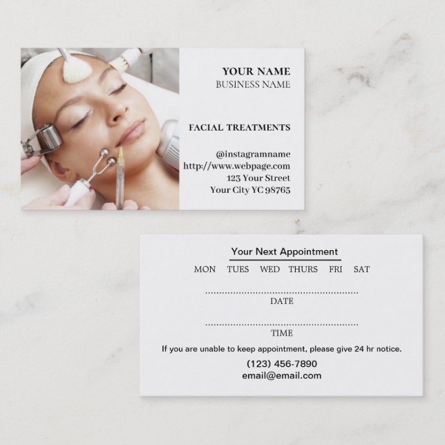 Skincare & Beauty Salon Visitenkarte (Vorne/Hinten)