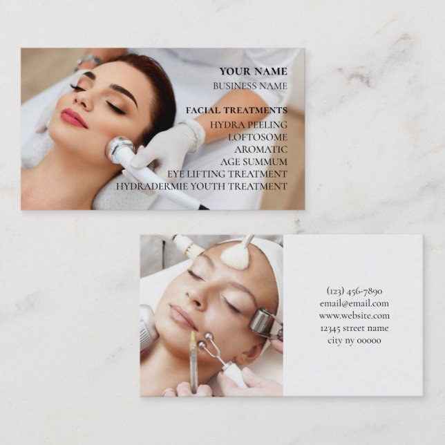 Skincare & Beauty Salon Visitenkarte (Vorne/Hinten)