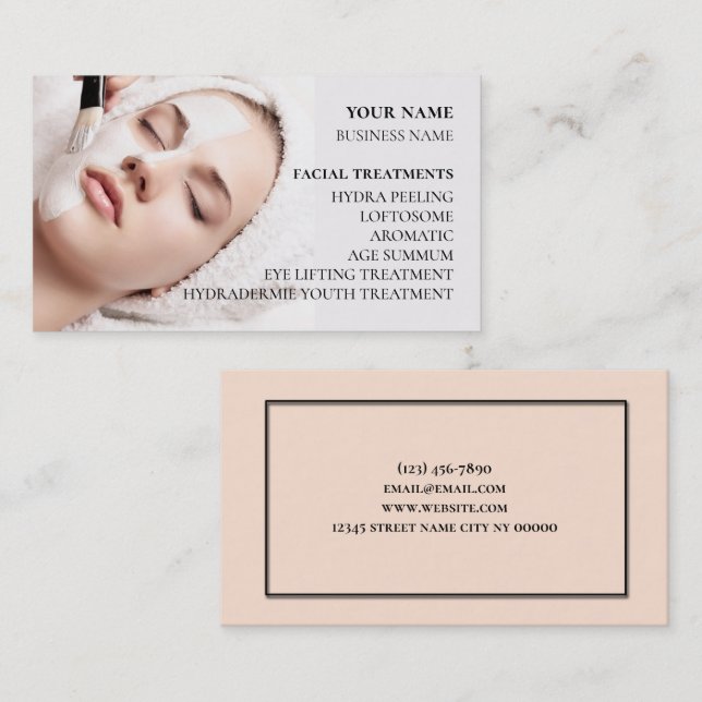 Skincare & Beauty Salon Visitenkarte (Vorne/Hinten)
