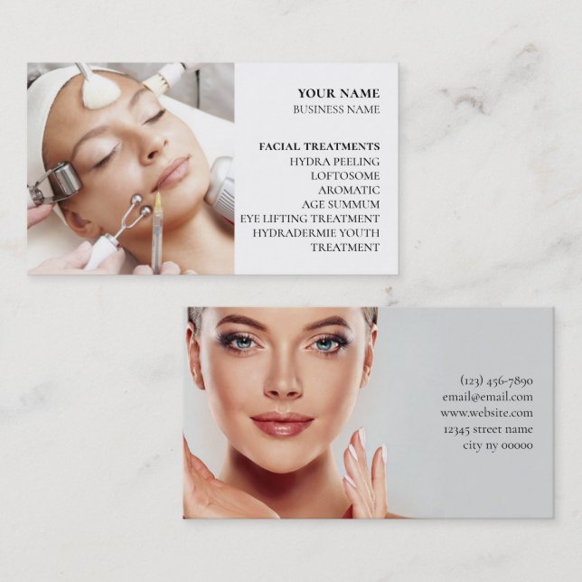 Skincare & Beauty Salon Visitenkarte (Vorne/Hinten)