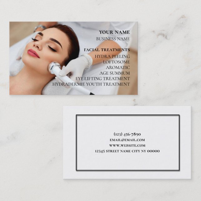 Skincare & Beauty Salon Visitenkarte (Vorne/Hinten)